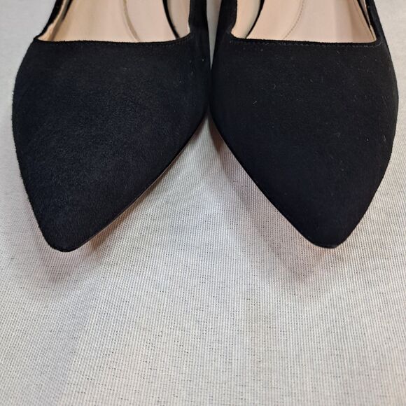 Cole Haan Suede Heels Women's Size 9.5B Black Kitten Heel Pointed Toe Pumps - Picture 6 of 10